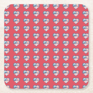 Patriotic Heart Underlägg Papper Kvadrat