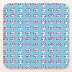 Patriotic Heart Underlägg Papper Kvadrat