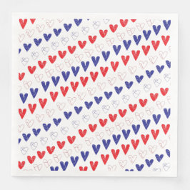 Patriotic Hearts Dinner Napkins Pappersservett