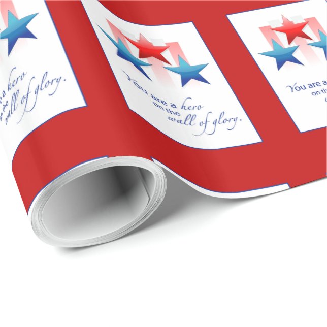 Patriotic Hero Wall of Glory, Tack Presentpapper (Rullad Hörn)