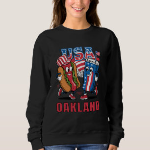 Patriotic Hett Hund och Soda USA Oakland T Shirt