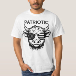 Patriotic Highland Cow, 4 juli T Shirt