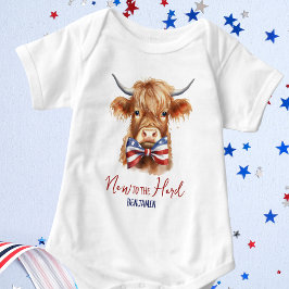 Patriotic Highland Cow Cute New to Herd T Shirt