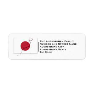Patriotic   HINOMARU   FLAGGA JAPAN Returadress Etikett