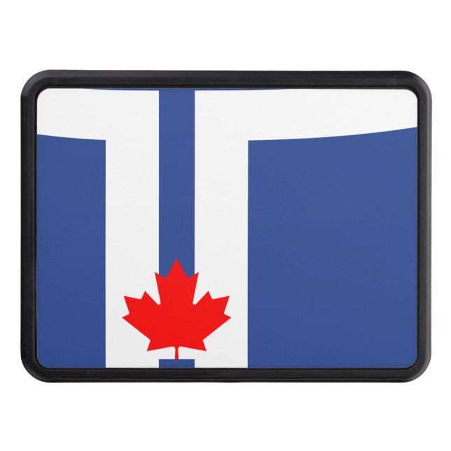 Patriotic hitch cover with Flag of Toronto, Canada Dragkroksskydd (Framsidan)