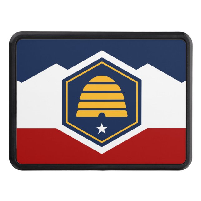 Patriotic hitch cover with Flag of Utah, USA Dragkroksskydd (Framsidan)