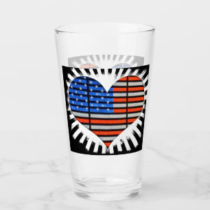 Patriotic Hjärtformade American Flagga Glaskopp