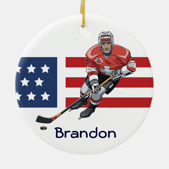 Patriotic Hockey Design Ornament (Baksidan)