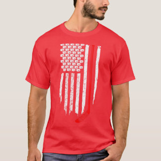 Patriotic Hockey Flagga för Hockey Fläkt T Shirt