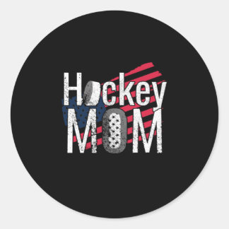 Patriotic Hockey Mamma med amerikansk Flagga Runt Klistermärke