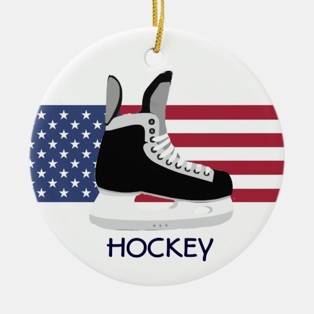 Patriotic Hockey Skate Design Ornament (Framsidan)