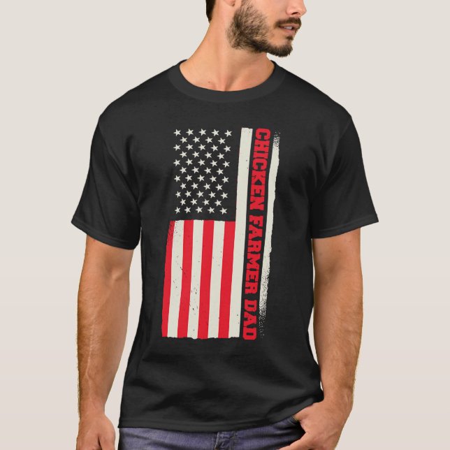 Patriotic Hog Farming Farm Agriculture Chicken Far T Shirt (Framsida)