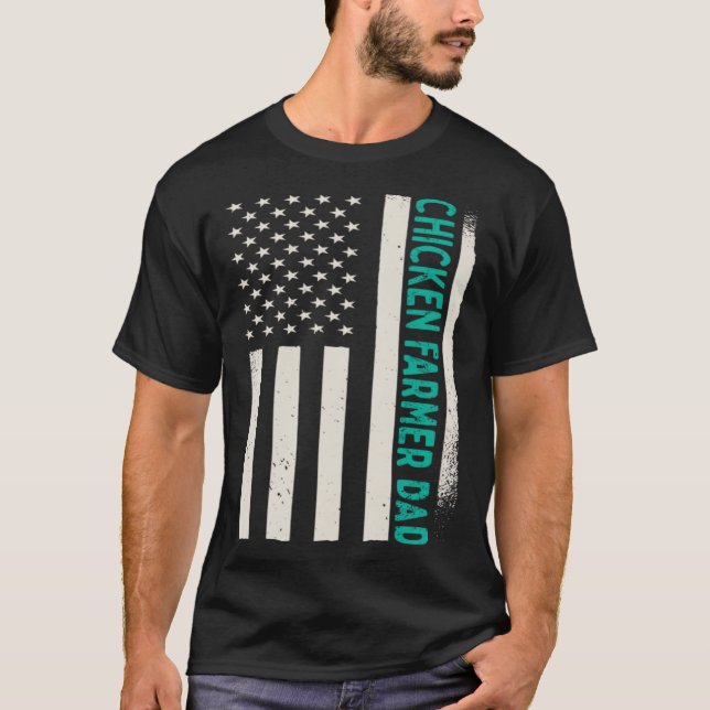 Patriotic Hog Farming Farm Agriculture Chicken Far T Shirt (Framsida)