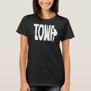 Patriotic Home State Karta i Iowa Text Shape T Shirt