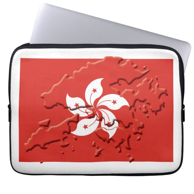 Patriotic HONG KONG Flagga Karta Computer Laptop Fodral (Framsidan)