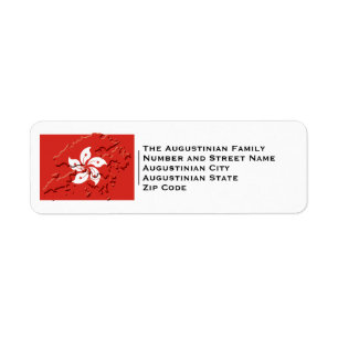 Patriotic HONG KONG FLAGGA Returadress Etikett
