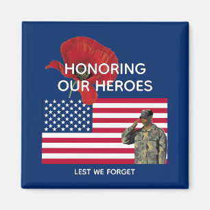 Patriotic HONORORING OUR HEROES Veterans Memorial Magnet