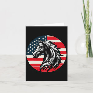 Patriotic Horse American Flagga  4:e Kort