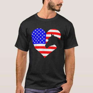 Patriotic Horse Lover 4:e juli Coola Heart Ameri T Shirt