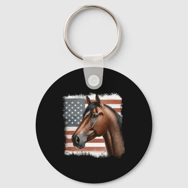 Patriotic Horse Riding2 Nyckelring (Framsida)