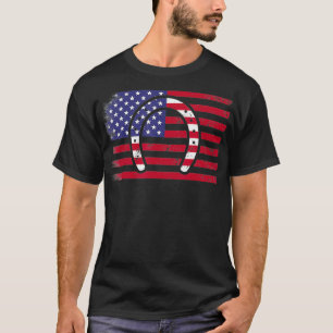 Patriotic Horseshoe American Flagga 4:e juli anim T Shirt