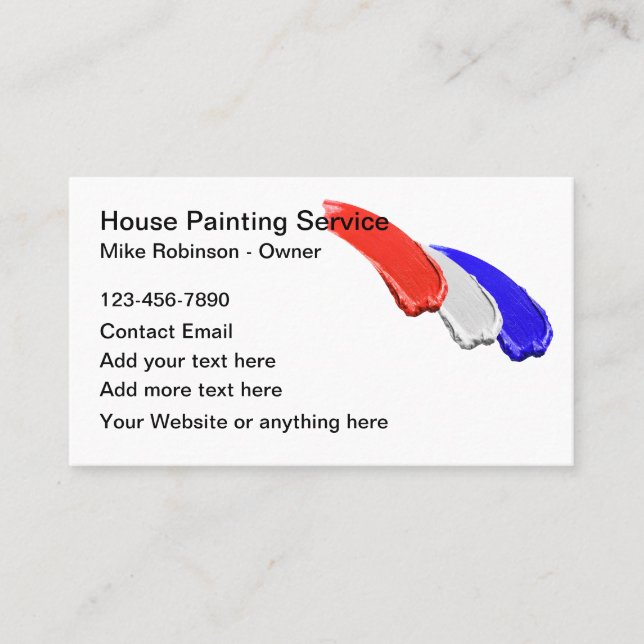 Patriotic House Painter Paint Push Stroke Visitkort (Framsida)