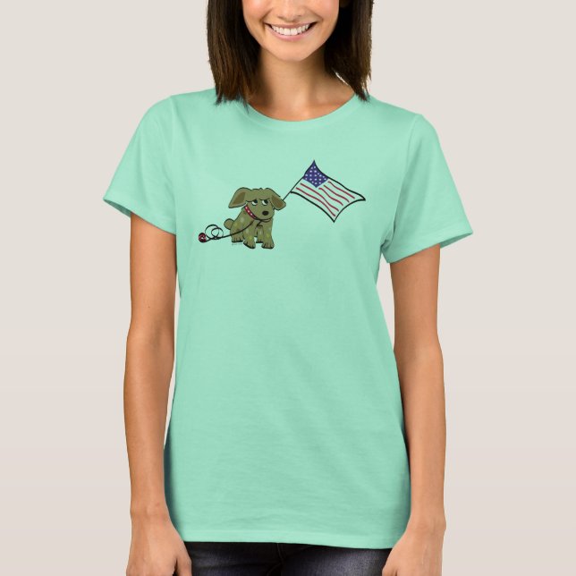 Patriotic Hund 4 juli T-shirt (Framsida)