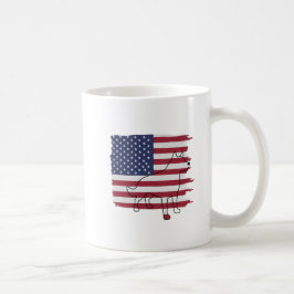 Patriotic HUND American Flagga Vintage Kaffemugg