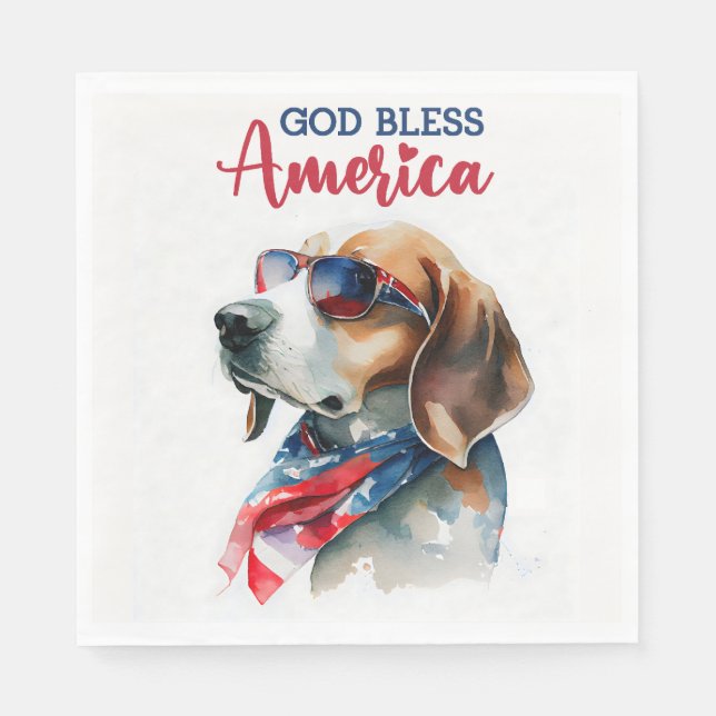 Patriotic Hund-Beagle Pappersservett (Framsidan)