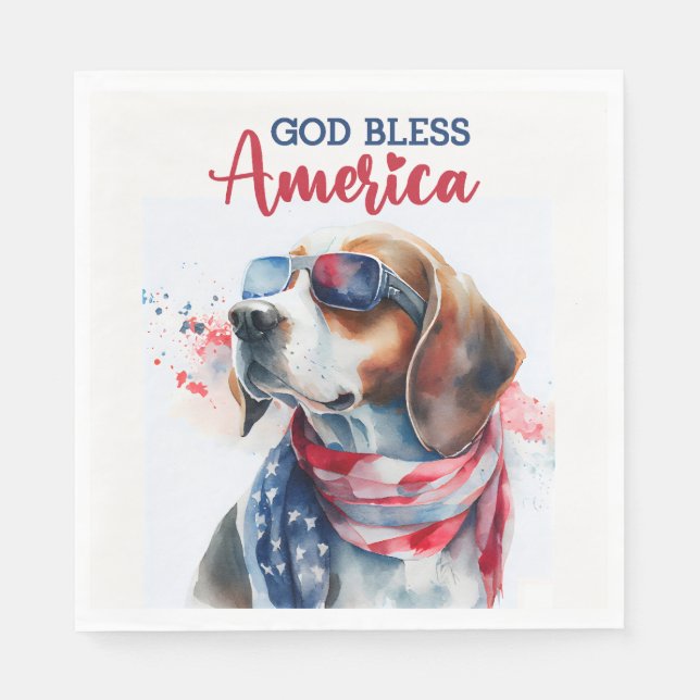 Patriotic Hund-Beagle Pappersservett (Framsidan)