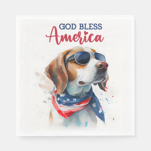 Patriotic Hund-Beagle Pappersservett (Framsidan)