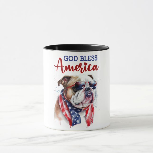Patriotic Hund-Bulldog Mugg (Center)