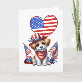 Patriotic Hund Card Kort