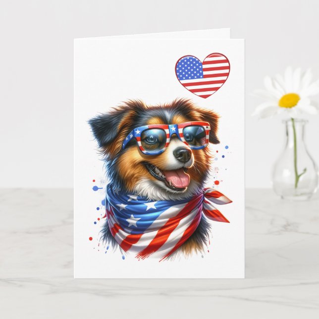 Patriotic Hund Card Kort (Liten växt)