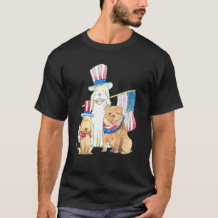Patriotic Hund Red Blue White Hundar American Flag T Shirt