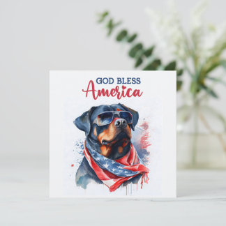 Patriotic Hund-Rottweiler 4:e juli-kort Julkort