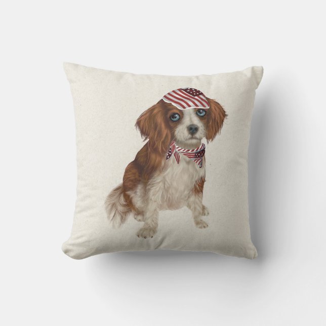Patriotic Hund Spanska Dekorativ kudde (Framsida)
