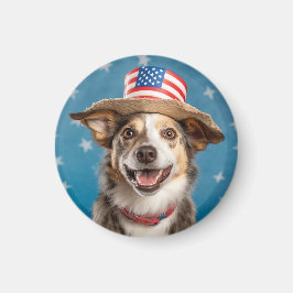 Patriotic Hund USA Val Magnet