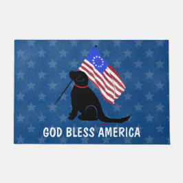 Patriotic Hund Välsigna dig America Doormat