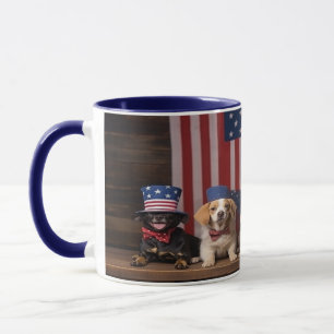 Patriotic Hundar 4 juli Mugg