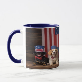 Patriotic Hundar 4 juli Mugg