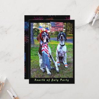 Patriotic Hundar & Fireworks Independence day Part Kort