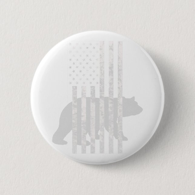 Patriotic Hunting Bear American Flagga Hunters Knapp (Framsida)