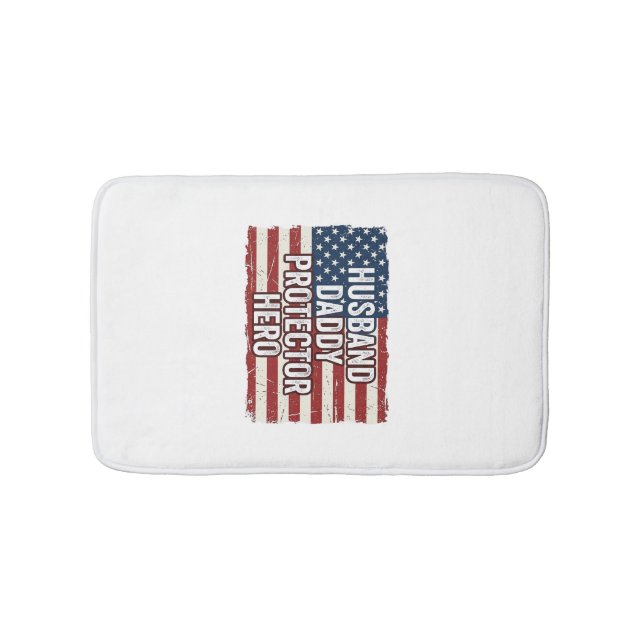 Patriotic Husband Daddy Protector Hero Flag Shirt  Badrumsmatta (Framsidan)