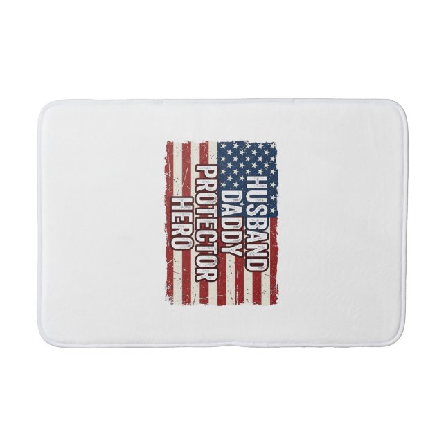 Patriotic Husband Daddy Protector Hero Flag Shirt  Badrumsmatta (Framsidan)