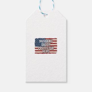 Patriotic Husband Daddy Protector Hero Flag Shirt  Presentetikett