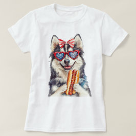 Patriotic Husky T Shirt