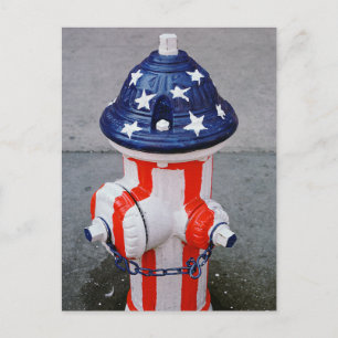 Patriotic Hydrant Vykort