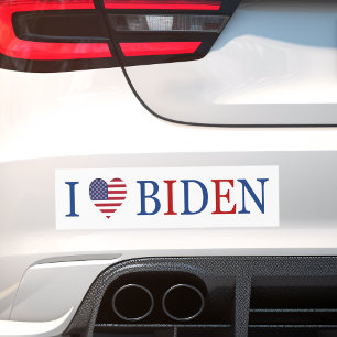 Patriotic I Heart Kärlek Joe Biden Flagga Bildekal