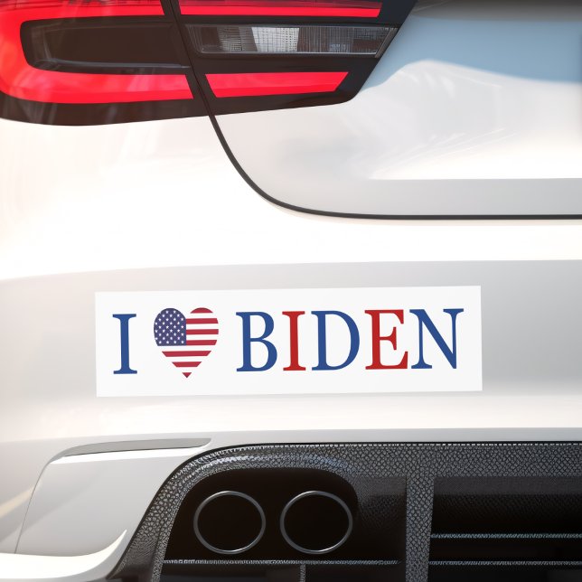 Patriotic I Heart Kärlek Joe Biden Flagga Bildekal (Skapare uppladdad)